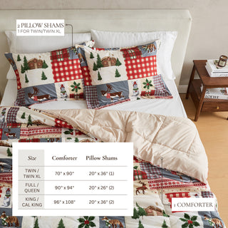 Christmas Down Alternative Comforter and Sham Set