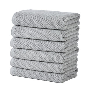 6 Pack Cotton Textured Hand Towels - Acacia Collection