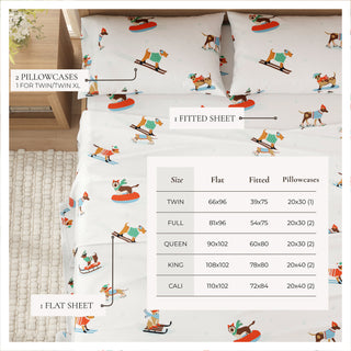 Premium Turkish Cotton Lodge-Theme Flannel Sheet Set