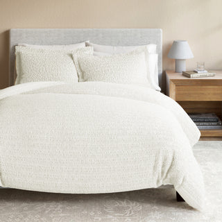 100% Cotton Honeycomb Waffle 3-Piece Duvet Cover Set