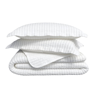 Detailed Channel Stitch Microfiber All-Season Quilt Set With Shams