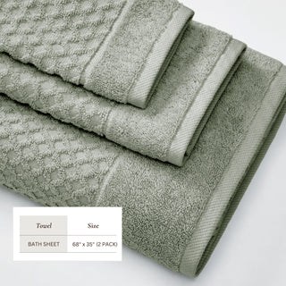 Ultra-Soft 100% Cotton Diamond Waffle Bath Towels