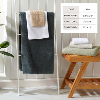 100% Cotton Textured Woven Bath Towel Set