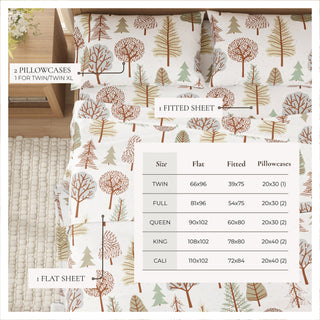 Premium Turkish Cotton Lodge Printed Flannel Sheet Set