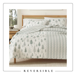 Reversible Lodge Printed Quilt Set with Shams