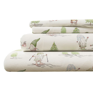 Premium Turkish Cotton Holiday Printed Flannel Sheet Set