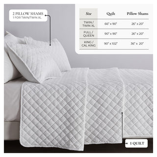Diamond Embossed Quilt Set With Shams