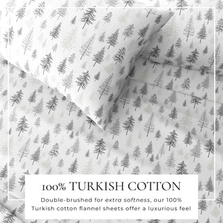 Premium Turkish Cotton Lodge Printed Flannel Sheet Set