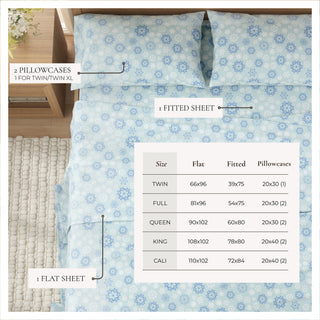 Premium Turkish Cotton Lodge Printed Flannel Sheet Set
