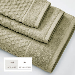 Ultra-Soft 100% Cotton Diamond Waffle Bath Towels