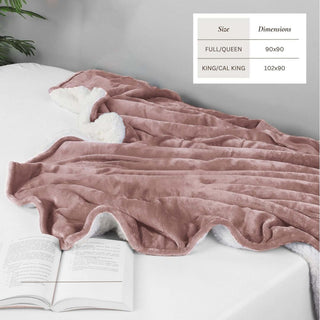Ultra-Soft Velvet Plush Reversible Sherpa Blanket