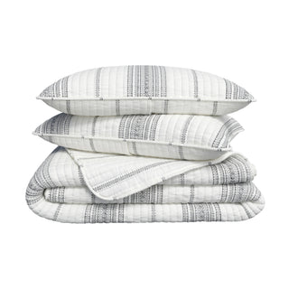 Farmhouse Stripe Quilt Set With Shams