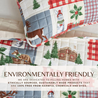 Cheerful Colorful Christmas Quilt Set