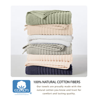 Premium Cotton Ribbed Towel Set