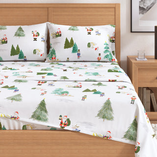 Premium Turkish Cotton Lodge-Theme Flannel Sheet Set
