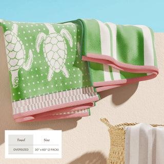 2 Pack 100% Cotton Printed Beach Towel