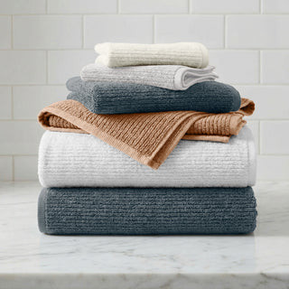Turkish Cotton Ribbed 6-Piece Bath Towel Set
