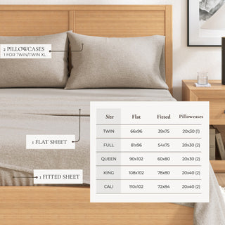 Cotton Blend Heathered Solid Flannel Sheet Set