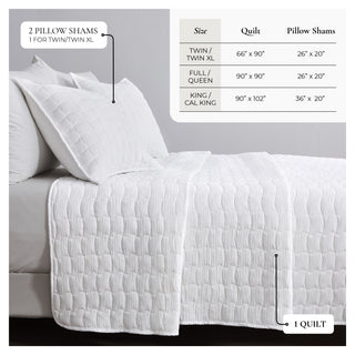 Gauze Wave Quilt Set With Shams