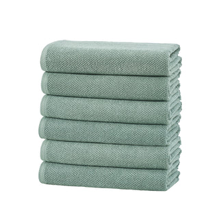 6 Pack Cotton Textured Hand Towels - Acacia Collection