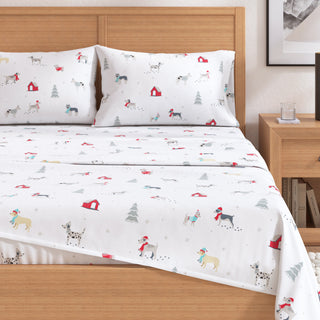 Premium Turkish Cotton Lodge-Theme Flannel Sheet Set