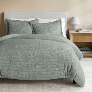 100% Cotton Honeycomb Waffle 3-Piece Duvet Cover Set
