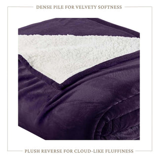 Ultra-Soft Velvet Plush Reversible Sherpa Blanket