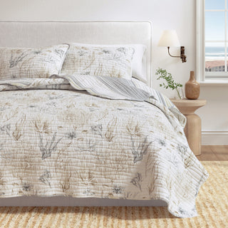Coastal Reef Microfiber Quilt Set With Shams