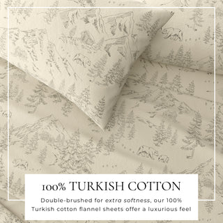 Premium Turkish Cotton Lodge Printed Flannel Sheet Set