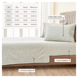 Premium Striped Microfiber Sheet Set