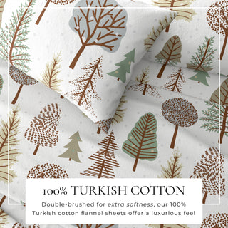 Premium Turkish Cotton Lodge Printed Flannel Sheet Set