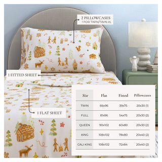 Turkish Cotton Christmas Printed Flannel Sheet Set