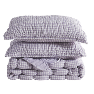Gingham Quilt Set With Shams