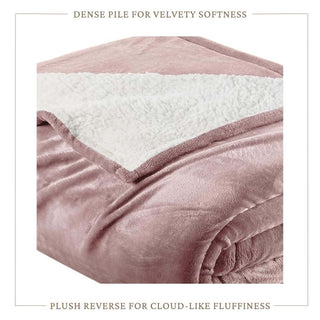 Ultra-Soft Velvet Plush Reversible Sherpa Blanket