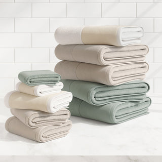 Ultra-Soft Cotton Linen-Like Border Towels