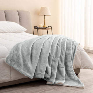 Cozy Plush Velvet & Sherpa Reversible Throw Blanket