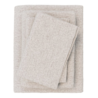 Cotton Blend Heathered Solid Flannel Sheet Set