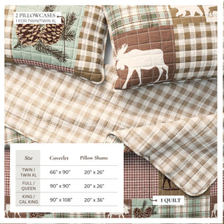Reversible Lodge Printed Quilt Set with Shams