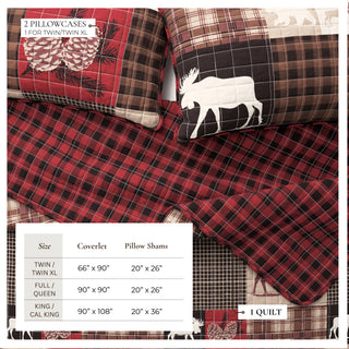 Reversible Lodge Printed Quilt Set with Shams