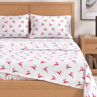 Premium Turkish Cotton Lodge-Theme Flannel Sheet Set