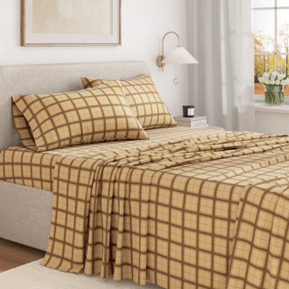 100% Turkish Cotton Plaid Flannel Sheet Sets