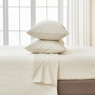 Premium Striped Microfiber Sheet Set