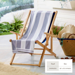 Premium 100% Cotton Cabana Stripe Beach Towels