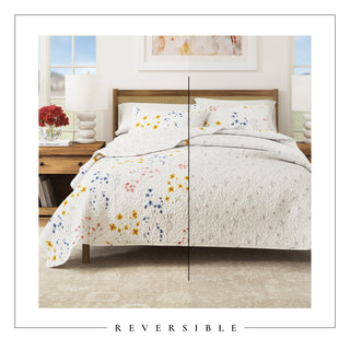 Colorful Floral Quilt Set with Shams