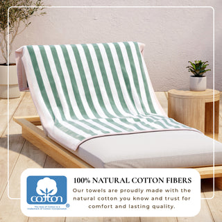 100% Cotton Stripe Border Oversized Beach Towel