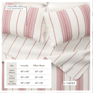 Farmhouse Stripe Quilt Set With Shams