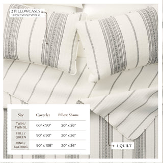 Farmhouse Stripe Quilt Set With Shams