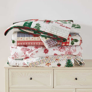 Cheerful Colorful Christmas Quilt Set