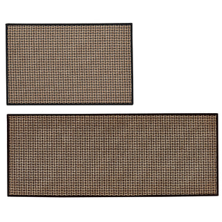 2 Pack Woven Bordered Machine Washable Accent Area Rug & Runner - Adira Collection