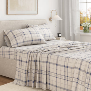 100% Turkish Cotton Plaid Flannel Sheet Sets